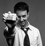 Edward Norton holds the soap for a promotional ad for the film